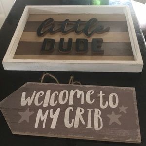 Boy wall decor with distressed look